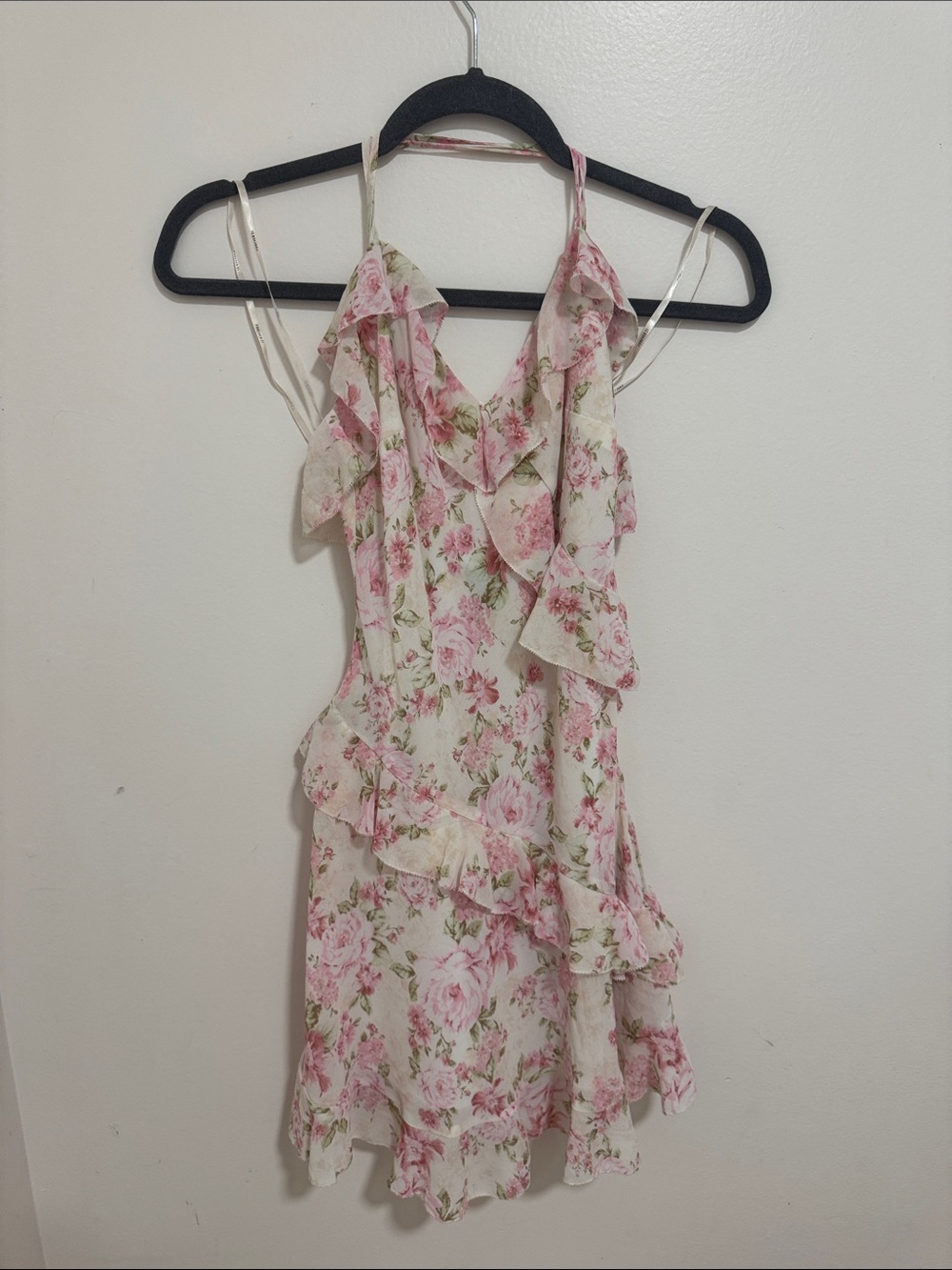 Forever 21 Pink Floral Ruffle Mini Dress
